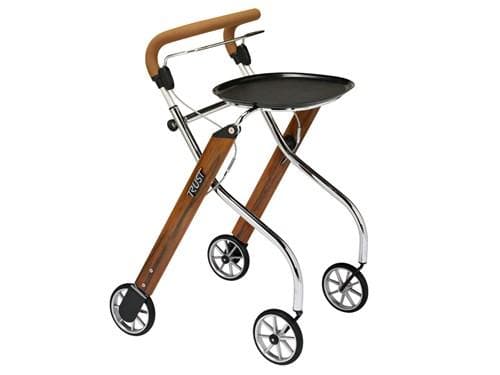 Trust Care Let's Go Indoor Compact Rollator with Food Tray & Basket - Senior.com Rollators